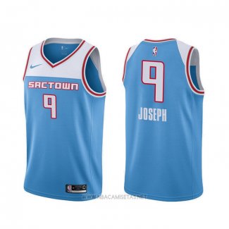Camiseta Sacramento Kings Cory Joseph NO 9 Ciudad 2019-20 Azul