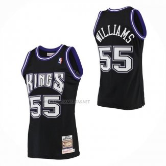 Camiseta Sacramento Kings Jason Williams NO 55 Mitchell & Ness 1998-99 Negro