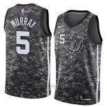 Camiseta San Antonio Spurs Dejounte Murray NO 5 Ciudad 2018 Gris