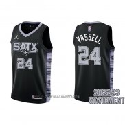 Camiseta San Antonio Spurs Devin Vassell NO 24 Statement 2022-23 Negro