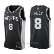 Camiseta San Antonio Spurs Patty Mills NO 8 Swingman Icon 2017-18 Negro