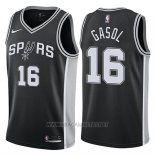 Camiseta San Antonio Spurs Pau Gasol NO 16 Icon 2017-18 Negro