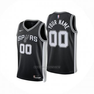 Camiseta San Antonio Spurs Personalizada Icon 2024-25 Negro