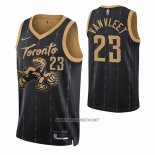 Camiseta Toronto Raptors Fred Vanvleet NO 23 Ciudad 2021-22 Negro