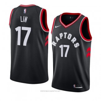 Camiseta Toronto Raptors Jeremy Lin NO 17 Statement 2018 Negro