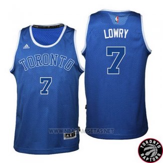 Camiseta Toronto Raptors Kyle Lowry NO 7 Retro Azul