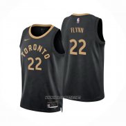 Camiseta Toronto Raptors Malachi Flynn NO 22 Ciudad 2022-23 Negro