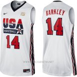 Camiseta USA 1992 Charles Barkley NO 14 Blanco
