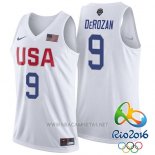 Camiseta USA 2016 DeMar DeRozan NO 9 Blanco