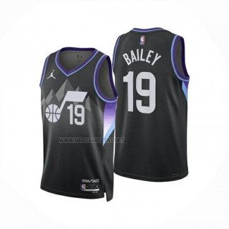 Camiseta Utah Jazz Ace Bailey NO 19 Statement 2025-26 Negro