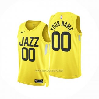 Camiseta Utah Jazz Personalizada Icon 2024-25 Amarillo