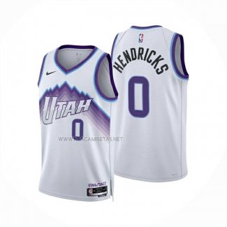 Camiseta Utah Jazz Taylor Hendricks NO 0 Association 2025-26 Blanco