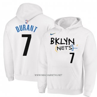 Sudaderas con Capucha Brooklyn Nets Kevin Durant Ciudad 2022-23 Blanco