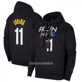 Sudaderas con Capucha Brooklyn Nets Kyrie Irving Ciudad 2020-21 Negro