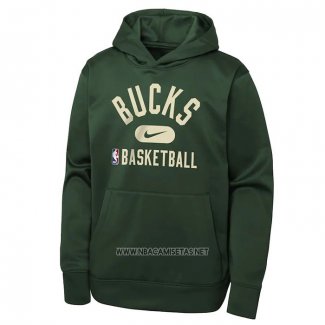 Sudaderas con Capucha Milwaukee Bucks Performance Practice 2021-2022 Verde