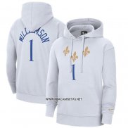 Sudaderas con Capucha New Orleans Pelicans Zion Williamson Ciudad 2020-21 Blanco