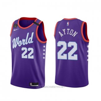 Camiseta 2020 Rising Star Deandre Ayton NO 22 World Violeta