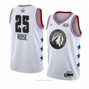 Camiseta All Star 2019 Minnesota Timberwolves Derrick Rose NO 25 Blanco