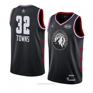 Camiseta All Star 2019 Minnesota Timberwolves Karl Anthony Towns NO 32 Negro