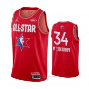 Camiseta All Star 2020 Milwaukee Bucks Giannis Antetokounmpo NO 34 Rojo