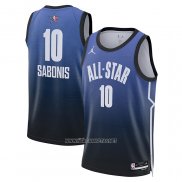 Camiseta All Star 2023 Sacramento Kings Domantas Sabonis NO 10 Azul