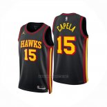 Camiseta Atlanta Hawks Clint Capela NO 15 Statement 2024-25 Negro