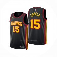 Camiseta Atlanta Hawks Clint Capela NO 15 Statement 2024-25 Negro