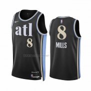 Camiseta Atlanta Hawks Patty Mills NO 8 Ciudad 2023-24 Negro