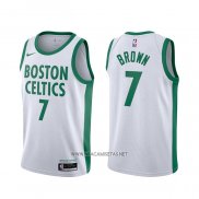 Camiseta Boston Celtics Jaylen Brown NO 7 Ciudad 2020-21 Blanco