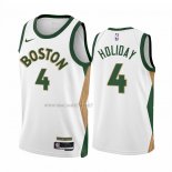 Camiseta Boston Celtics Jrue Holiday NO 4 Ciudad 2023-24 Blanco