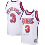 Camiseta Brooklyn Nets Drazen Petrovic NO 3 Mitchell & Ness 1992-93 Blanco