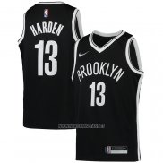 Camiseta Brooklyn Nets James Harden NO 13 Icon Negro