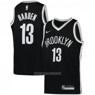 Camiseta Brooklyn Nets James Harden NO 13 Icon Negro