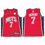 Camiseta Brooklyn Nets Kevin Durant NO 7 Retro Rojo