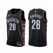 Camiseta Brooklyn Nets Spencer Dinwiddie NO 26 Ciudad Negro