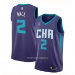 Camiseta Charlotte Hornets LaMelo Ball NO 2 Statement Edition Violeta