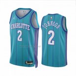 Camiseta Charlotte Hornets Larry Johnson NO 2 Classic 2023-24 Verde