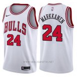 Camiseta Chicago Bulls Lauri Markkanen NO 24 2017-18 Blanco