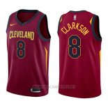 Camiseta Cleveland Cavaliers Jordan Clarkson NO 8 Icon 2017-18 Rojo