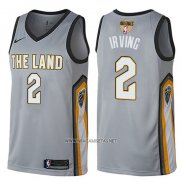 Camiseta Cleveland Cavaliers Kyrie Irving NO 2 Ciudad 2018 Gris