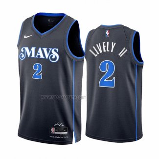 Camiseta Dallas Mavericks Dereck Lively II NO 2 Ciudad 2023-24 Azul