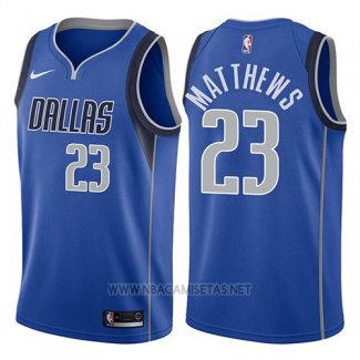 Camiseta Dallas Mavericks Wesley Matthews NO 23 Icon 2018 Azul