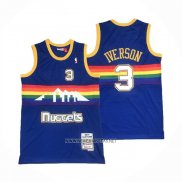 Camiseta Denver Nuggets Allen Iverson NO 3 Mitchell & Ness 2006-07 Azul