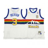 Camiseta Denver Nuggets Allen Iverson NO 3 Retro Blanco