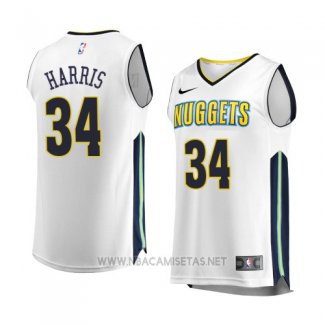 Camiseta Denver Nuggets Devin Harris NO 34 Association 2017-18 Blanco