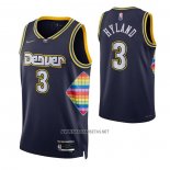 Camiseta Denver Nuggets Nah'Shon Hyland NO 3 Ciudad 2021-22 Azul