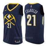 Camiseta Denver Nuggets Wilson Chandler NO 21 Ciudad 2017-18 Azul