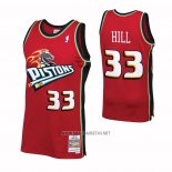 Camiseta Detroit Pistons Grant Hill NO 33 Mitchell & Ness 1999-00 Rojo