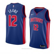 Camiseta Detroit Pistons Keenan Evans NO 12 Icon 2018 Azul