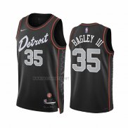 Camiseta Detroit Pistons Marvin Bagley III NO 35 Ciudad 2023-24 Negro